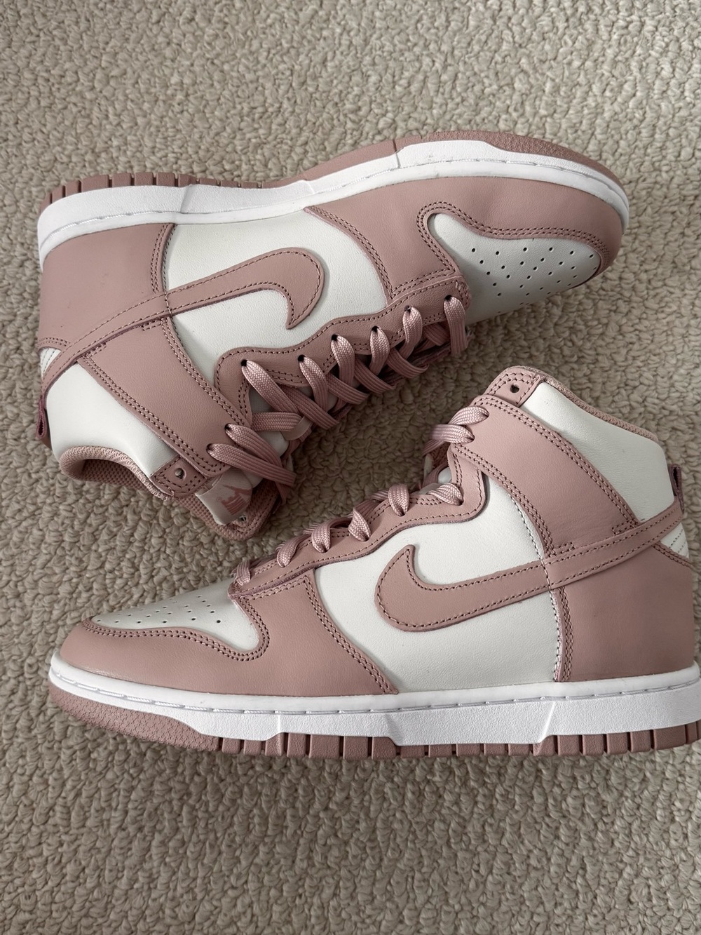 Brand New Women's Nike High-Top Sneakers in Blush Pink and White (7.5 US)